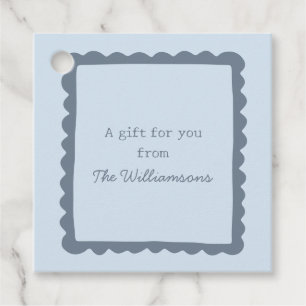 Soft Blue Whimsical Border Gift From Name Favour Tags