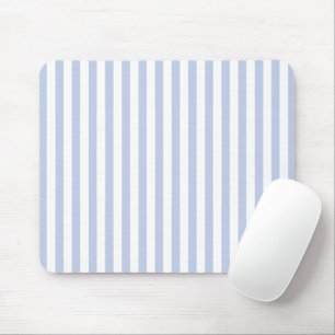 Soft Blue White Vertical Stripe Pattern Art Mouse Mat