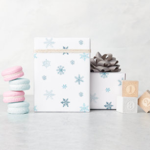  Soft Blue Winter Christmas Watercolor Design  Wrapping Paper