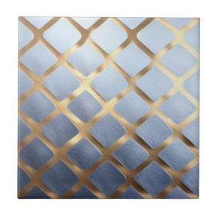 Soft blue with golden pattern tile