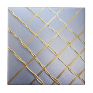 soft blue with golden pattern tile