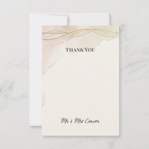 Soft Blush Abstract Wedding Thank You Card