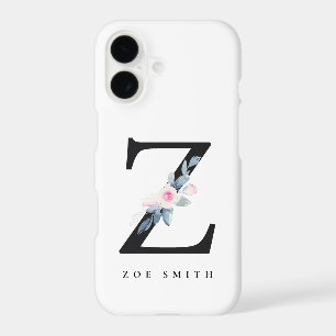 SOFT BLUSH BLUE FLORAL ALPHABETS NAME LETTER Z