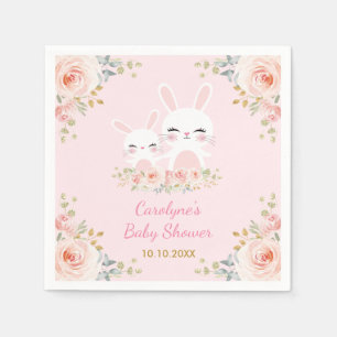 Soft Blush Bunny Rabbit Baby Shower Favours Napkin