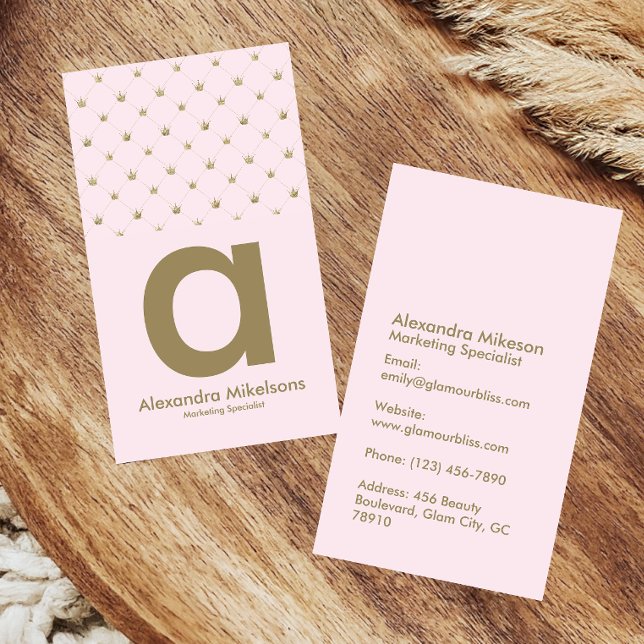 Soft Blush Crown Aesthetic Business Card (Creator Uploaded)