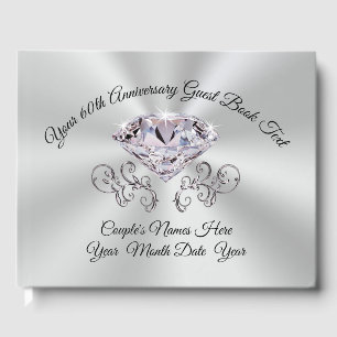 Soft Blush Diamond Wedding Anniversary Guest Book