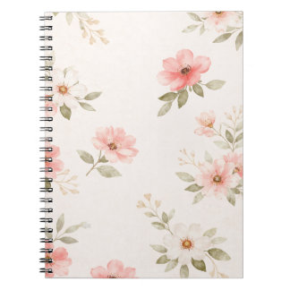 Soft Blush Floral Spiral Notebook