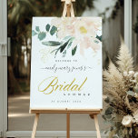 SOFT BLUSH FLORAL WATERCOLOR BRIDAL SHOWER WELCOME POSTER<br><div class="desc">A perfect wedding collection for those looking for a soft blush feminine pastel elegant theme. The hand painted watercolour floral designs with touch of faux gold, provides just the perfect bling and adds a touch of glamor. Personalize it with your your name, your wedding date, and be sure to include...</div>