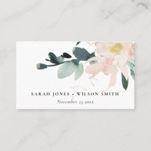 SOFT BLUSH GOLD FLORAL WATERCOLOR WEDDING WEBSITE BUSINESS CARD