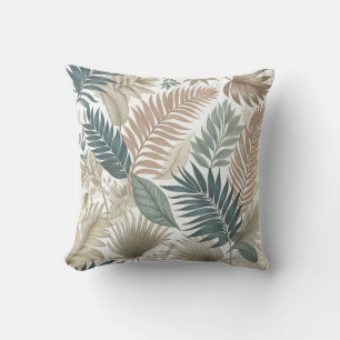 Soft Blush Green and Brown Cushion