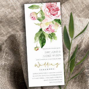 SOFT BLUSH GREEN FLORAL PEONY WATERCOLOR WEDDING INVITATION