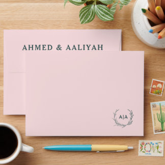 Soft Blush Islamic Muslim Wedding Envelope