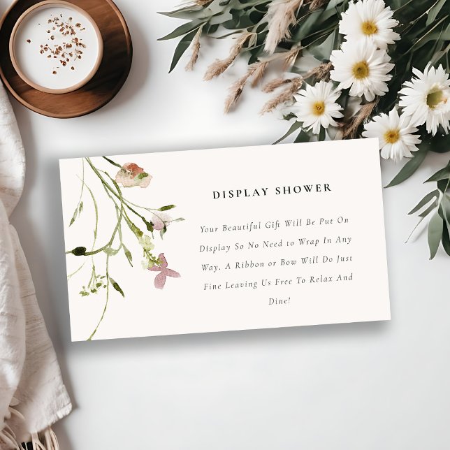 Soft Blush Meadow Flora Display Shower Baby Shower Enclosure Card (Creator Uploaded)