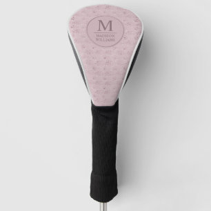 Soft Blush Pastel Pink Gold Dots Glitter Pattern Golf Head Cover