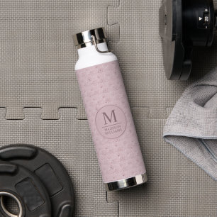 Soft Blush Pastel Pink Gold Polka Dot Glitter Patt Water Bottle