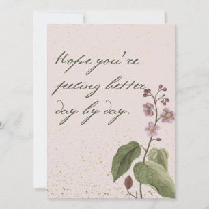 Soft blush pink and mauve flowers with message