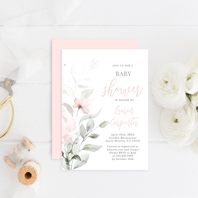 Soft Blush Pink Baby Shower Girl invitation (Creator Uploaded)