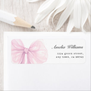 Soft Blush Pink Bow Return Address Labels