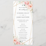 Soft Blush Pink Floral Geometric Wedding Program Programme<br><div class="desc">Personalise this elegant modern wedding program with your own wording easily and quickly,  simply press the customise it button to further re-arrange and format the style and placement of the text.  Double sided. The Happy Cat Studio</div>