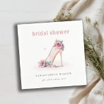 Soft Blush Pink High Heels Floral Bridal Shower Napkin<br><div class="desc">Soft Blush Pink High Heels Floral Theme Collection.- it's an elegant watercolor Illustration of soft high heels with delicate pink flowers perfect for your luxury parties. It’s very easy to customise,  with your personal details. If you need any other matching product or customisation,  kindly message via Zazzle.</div>