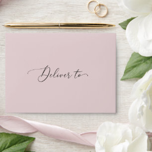 Soft Blush Pink Minimalist Wedding   Muted Rose Envelope