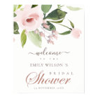 SOFT BLUSH PINK ROSE FLORAL BRIDAL SHOWER WELCOME