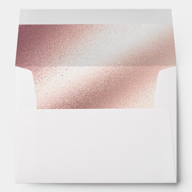 Soft Blush Pink - Rose Gold Foil Glitter Envelopes (Back (Bottom))