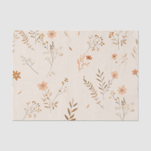 Soft Blush Pink Vintage Boho Wildflower Floral Tissue Paper