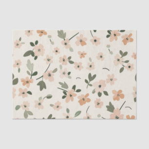 Soft Blush Pink Vintage Boho Wildflower Floral Tissue Paper