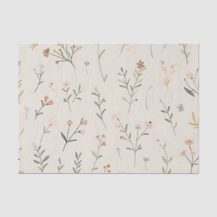 Soft Blush Pink Vintage Boho Wildflower Floral Tissue Paper