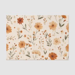Soft Blush Pink Vintage Boho Wildflower Floral Tissue Paper