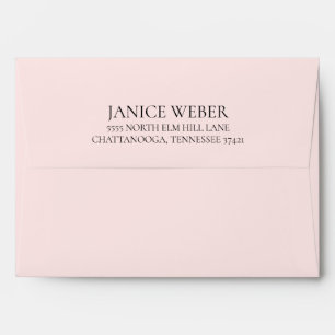Soft Blush Pink Vintage Floral Wedding Address Envelope