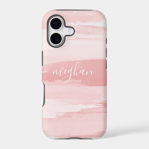 Soft Blush Pink Watercolor Monogram Script Noteboo