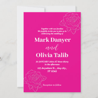 Soft Blush Pink Watercolor Wedding Invitation