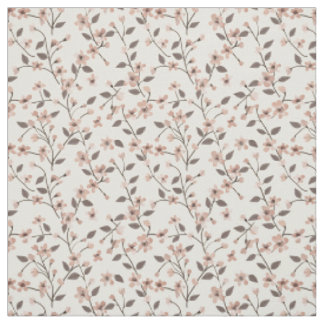 Soft Blush Pink Wildflower Vintage Boho 70s Floral Fabric