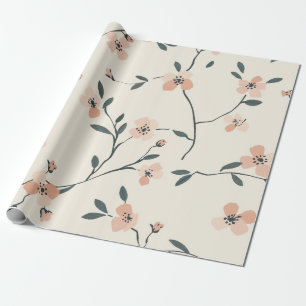 Soft Blush Pink Wildflower Vintage Boho 70s  Wrapping Paper