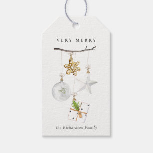 SOFT BLUSH ROSE PINK CHRISTMAS ORNAMENT CHEERS GIFT TAGS