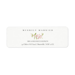 SOFT BLUSH ROSE PINK MERRILY MARRIED ADDRESS