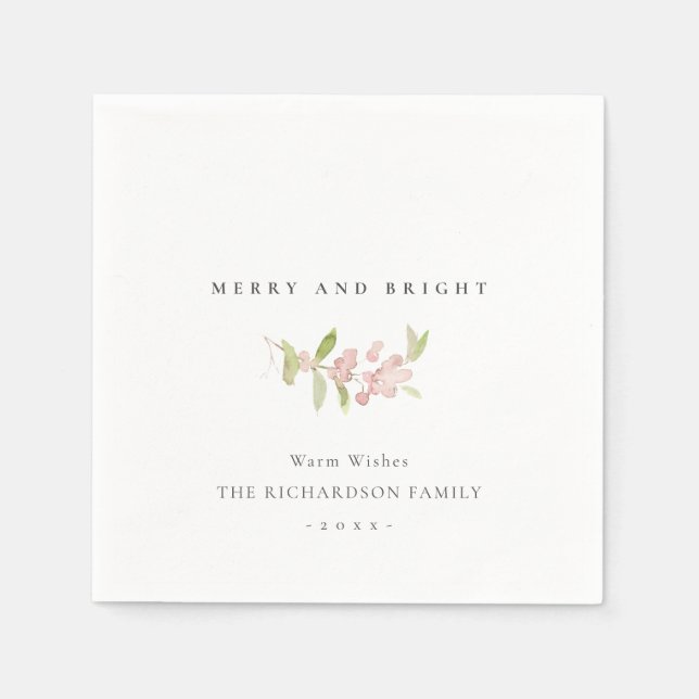 SOFT BLUSH ROSE PINK MINIMAL CALLIGRAPHY CHEERS NAPKIN (Front)