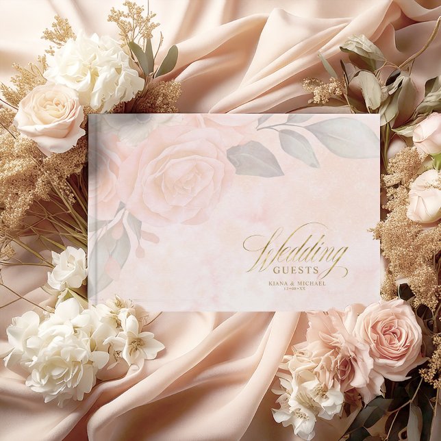 Soft Blush Roses Wedding ID828 Guest Book (Creator Uploaded)