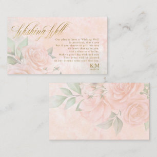 Soft Blush Roses Wedding Wishing Well V1 ID828 Enclosure Card