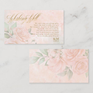 Soft Blush Roses Wedding Wishing Well V3 ID828 Enclosure Card