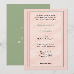 Soft Blush Sage Green Wedding Invitation