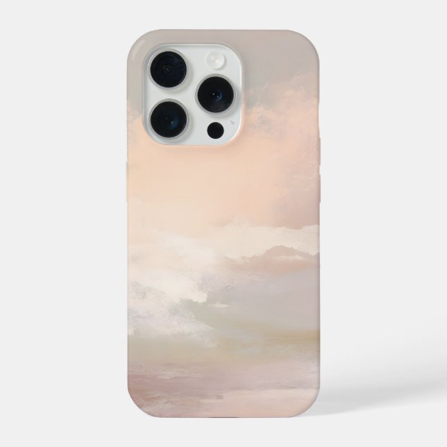 Soft Blush Sky Abstract – Gentle Pastel Clouds iPhone Case (Back)