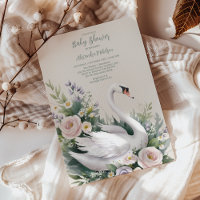 Soft Blush Swan Princess Pink Baby Shower