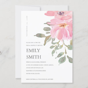 SOFT BLUSH WATERCOLOR FLORAL BRIDAL SHOWER INVITE