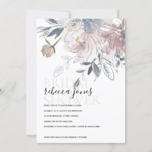 SOFT BLUSH WATERCOLOR FLORAL BRIDAL SHOWER INVITE