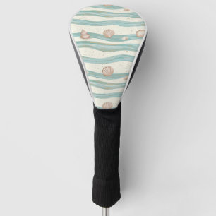 Soft Boho Beach Waves Seashell - Coastal Serenity Golf Head Cover