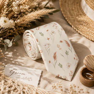Soft Boho Botanical Floral Tie