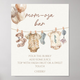 Soft Boho Neutral Baby Clothes Mom-osa Bar Poster